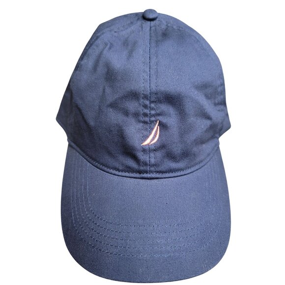 Nautica Womens Adjustable Blue Fabric Pink Logo Baseball Golf Hat - Picture 1 of 4